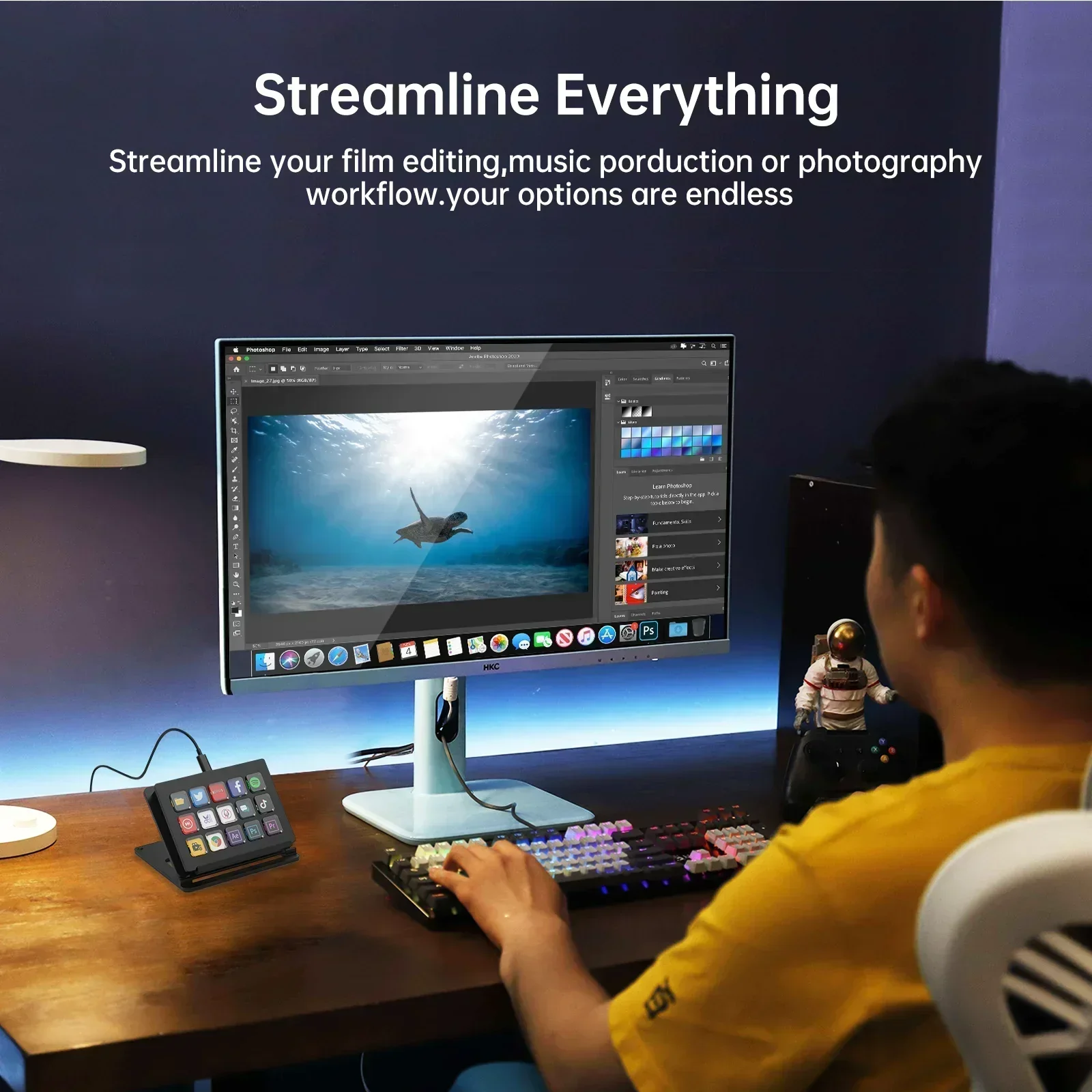 New in stock LED Shortcut Stream Studio Controller 15 Keys Trigger Action for App, OBS, Twitch, Youtube, Computer PC
