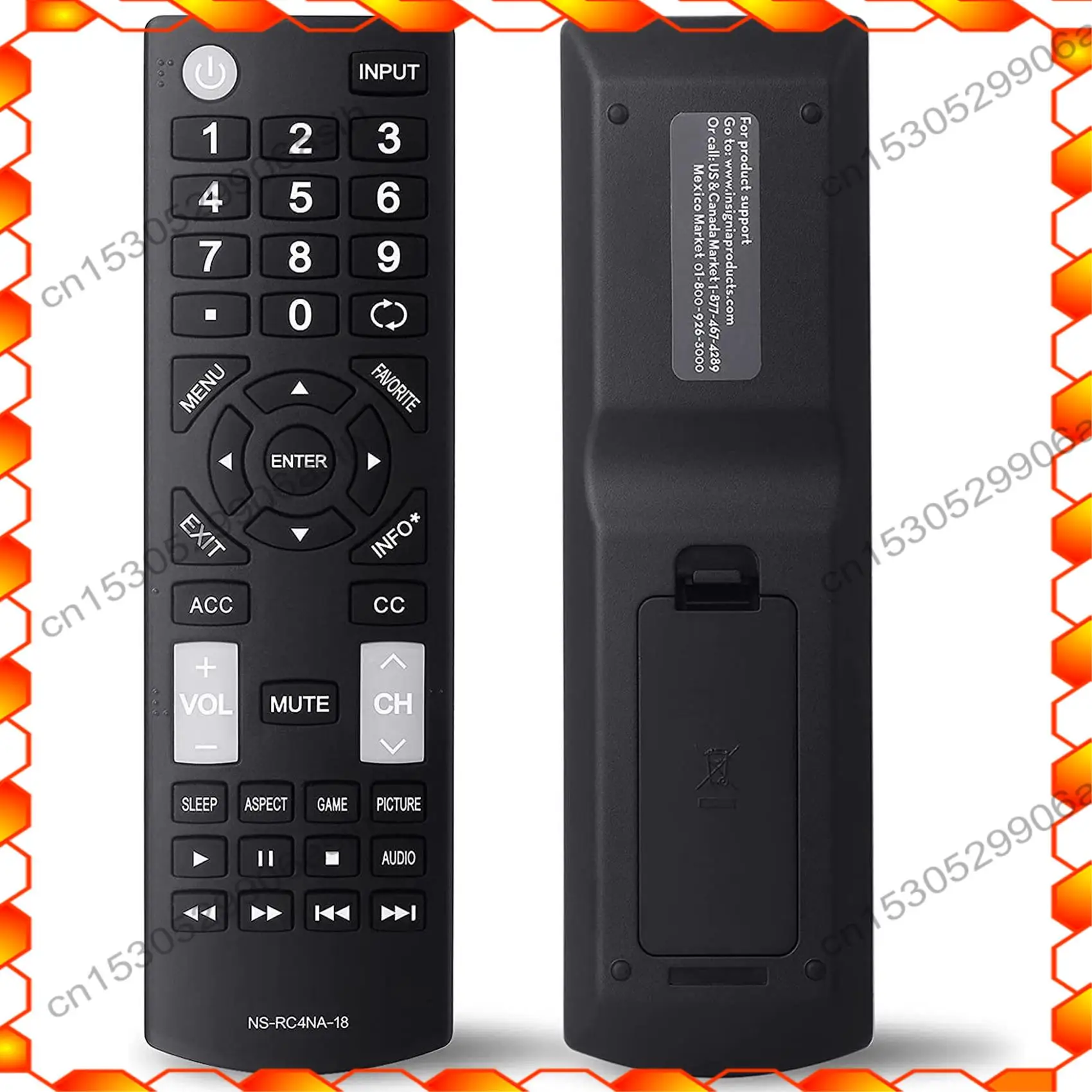 -AT52 بديل جهاز التحكم عن بعد العالمي مناسب لجميع الشارات LED-LCD HDTV TVS NS-RC4NA-18 NS-32D311NA17