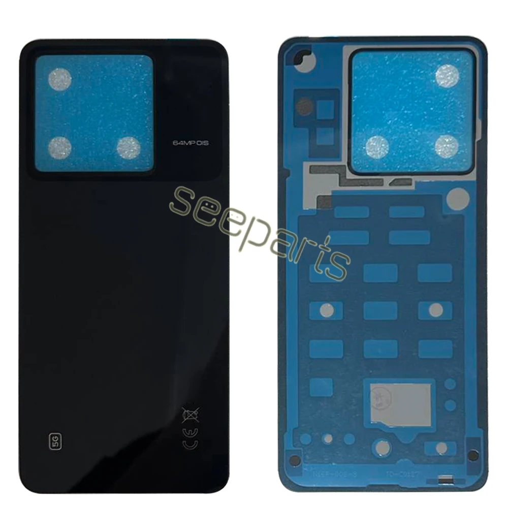 Battery Glass Door For Xiaomi Poco X6 5G Back Cover Glass Repair Parts 23122PCD1G 23122PCD1I Back Cover