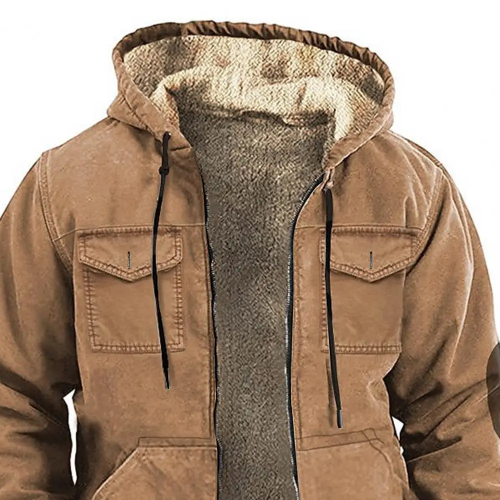 Chaquetas de algodón para hombre, abrigos Bomber con capucha gruesos, Parkas cortas con múltiples bolsillos, abrigo con forro de felpa, nueva tendencia de calle, invierno