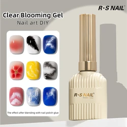 R​S NAIL 10ml Clear Blooming Gel Nail Polish UV LED Blossom Soak Off Gel Glue For Spreading Effect Marble Nail Polishes Design