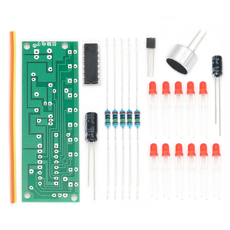 音声制御LEDウォーターライトキット,カラーライト制御,電子生産,日曜大工,実践的なトレーニングピース,cd4017