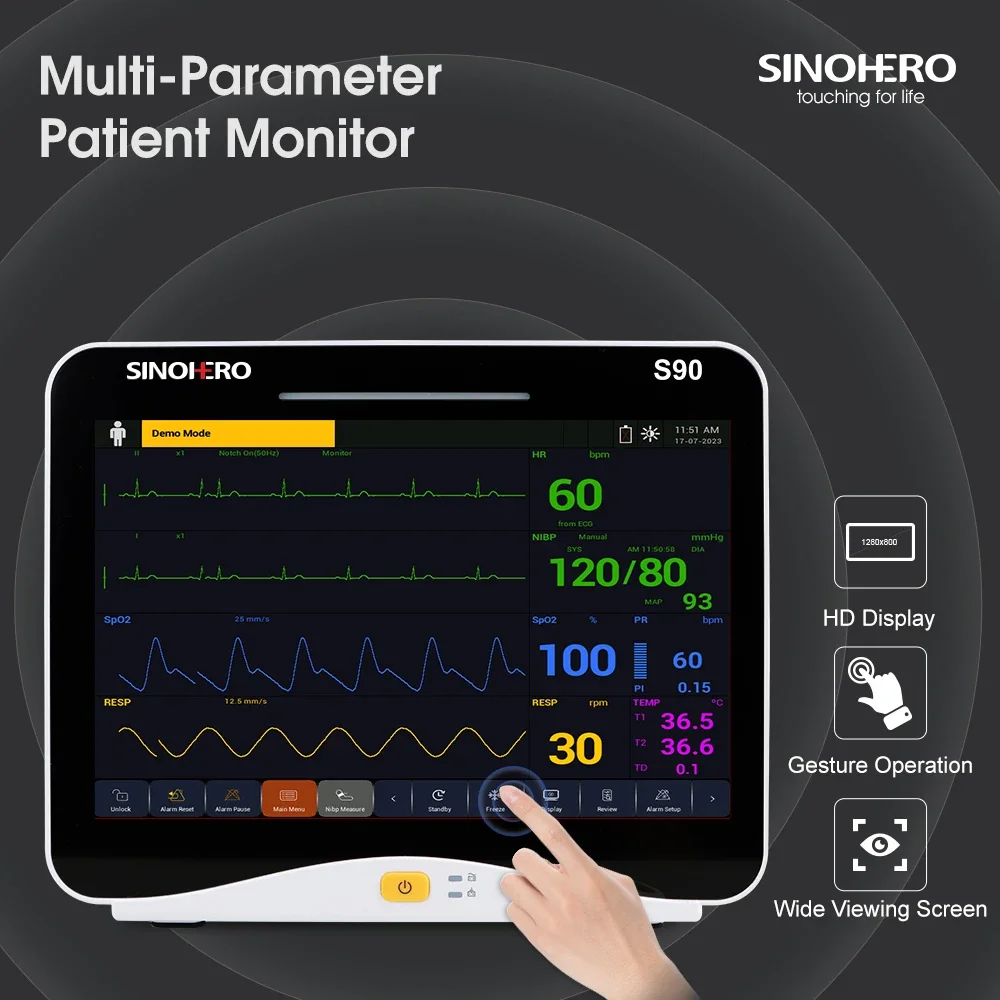 Multi-parameter Veterinary Vital Signs Monitor Animal Use Monitoring Machine Portable Patient Monitor