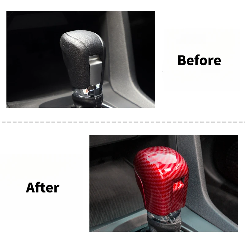 For Honda Civic 10th Gen Carbon Fiber Interior Gear Shift Panel Trim Cover Sticker Decal for 2016-2021 Interior Modification 3
