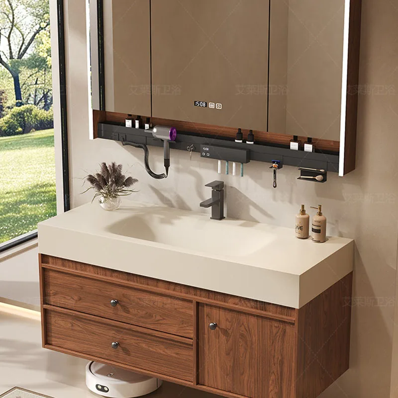 

Зеркальный органайзер для ванной комнаты, деревянный современный шкаф для хранения косметики, парфюмерии, украшений, декоративный шкафчик для салона, мебель для салона красоты