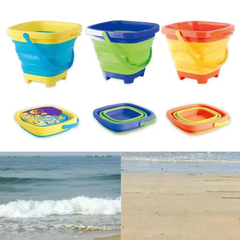 Intake 19cm Plastic s Folding Bucket  Telescopic Tools Soft Mini Beach Play Toy Fishing Outdoor Water Portable