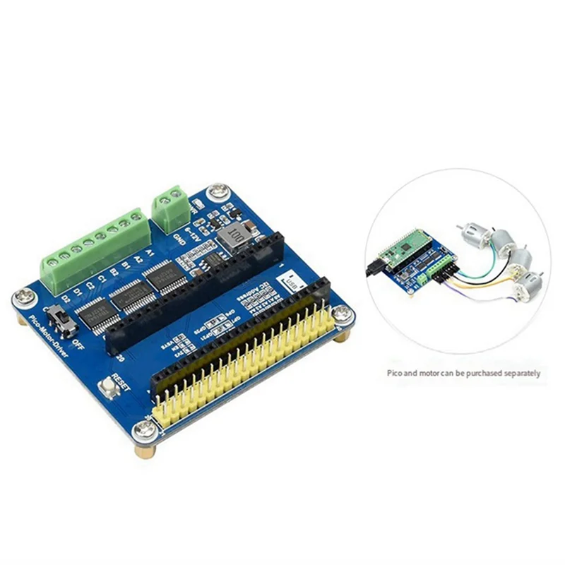 

Well Made-For Raspberry Pi Raspberry Pico Spare Parts Parts Expansion Board 4-Way DC Motor Interface/5V Regulated/I2C Motor Driv