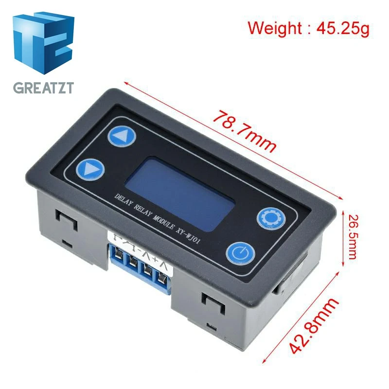 DC12V LED Digital Time Delay Relay Module Programmable Timer Relay Control Switch Timing Trigger Cycle with Case for Indoor
