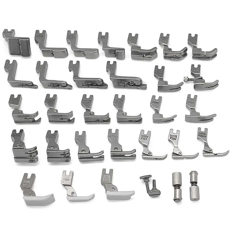 A84E-31 PCS Presser Foot Set 2 Change Screw Auxiliary Upper Feet Device For Singer Brother Juki Industrial Sewing Machine Easy T view 5
