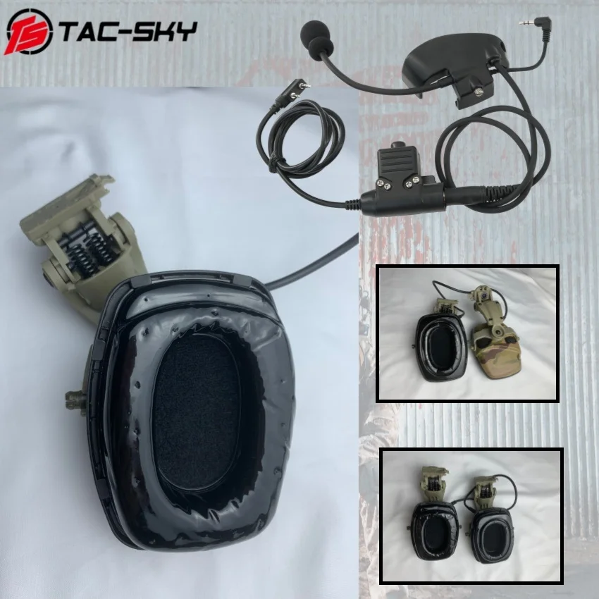 Tactical Headset ARC Rail Adapter, with Noise-canceling Protective Headphones, Including Microphone Set