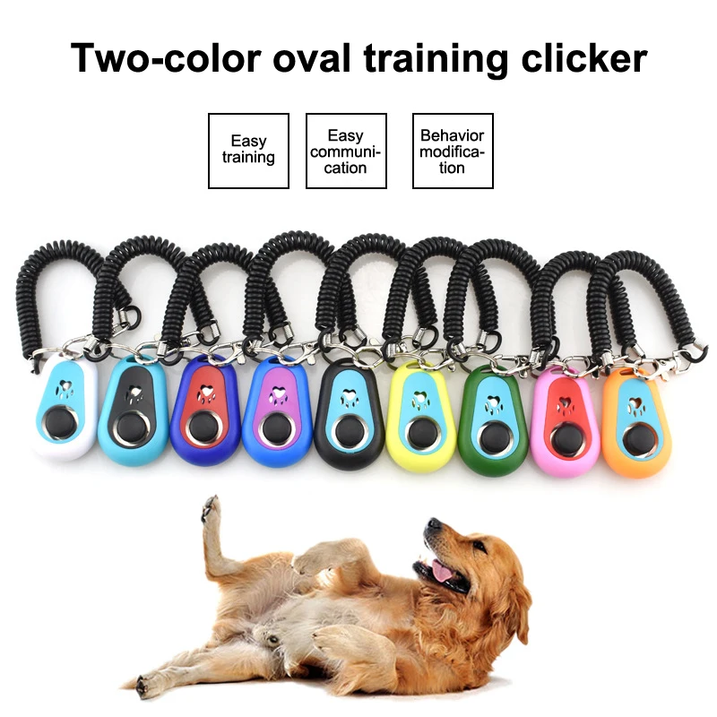 Dog Training Clicker Adjustable Wrist Strap Pet Dogs Click Trainer Aid Tools Portable Pet Dog Training Tools Pet Supplies