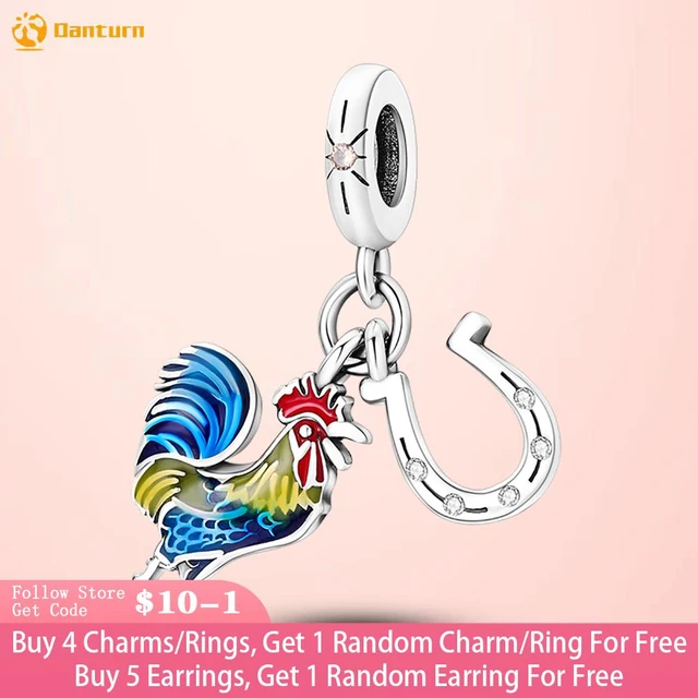 Rooster Charm Pandora Rooster Dawns Dangle Charm Jewelry Beads 925 Sterling Silver Aliexpress