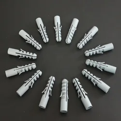 4/5/6/7/8/10/12/14/16MM Expansion Nail Drywall Anchor Screws Self Drilling Wall Plug Plastic Gypsum Boar No Cap Grey Color Wood