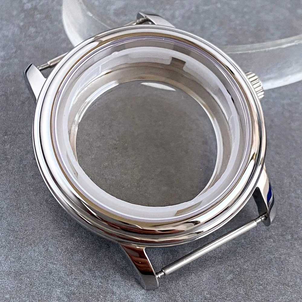 40mm Stainless Steel Silver Polished Watch Case Sapphire Glass fit NH35 NH36 Miyota 8215 ETA2824 PT5000 Movement Watch Part