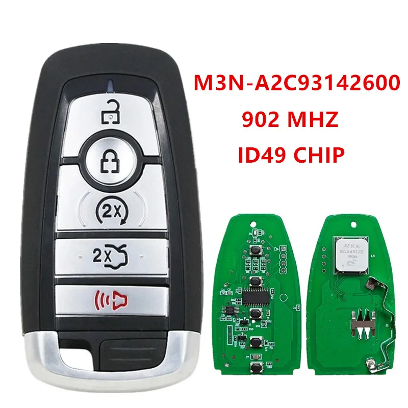 5 Buttons 902 MHZ ID49 Chip M3N-A2C93142600 Car Remote Control Key For Ford Edge Fusion Expedition Explorer Mustang