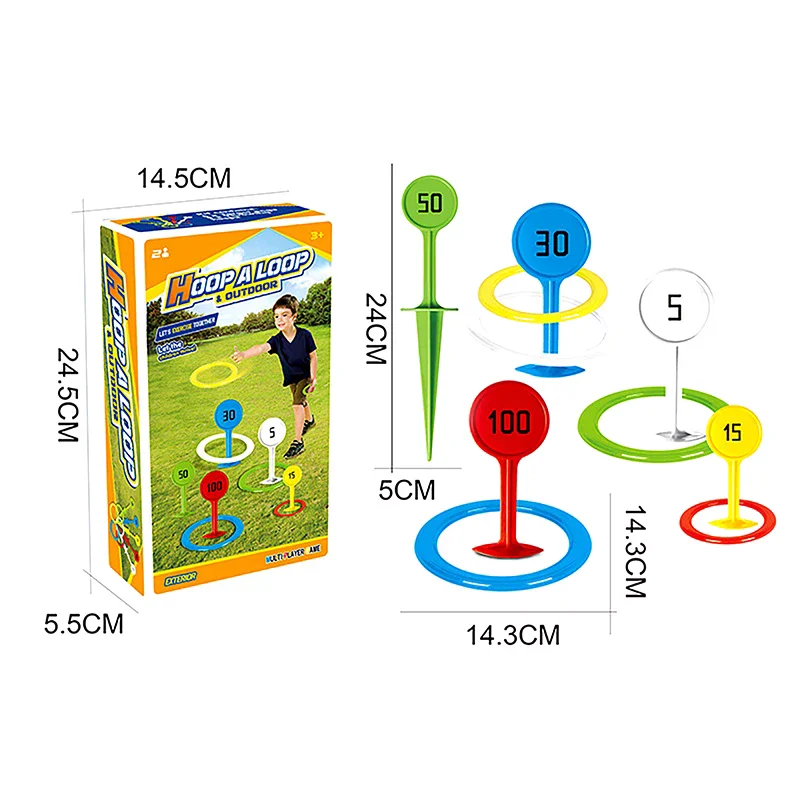 لعبة رمي حلقة قوس قزح ألعاب حلقية رمي ساحرة في الهواء الطلق على الشاطئ في الفناء الخلفي مناسبات مثالية للعطلات لعبة التراص الملونة