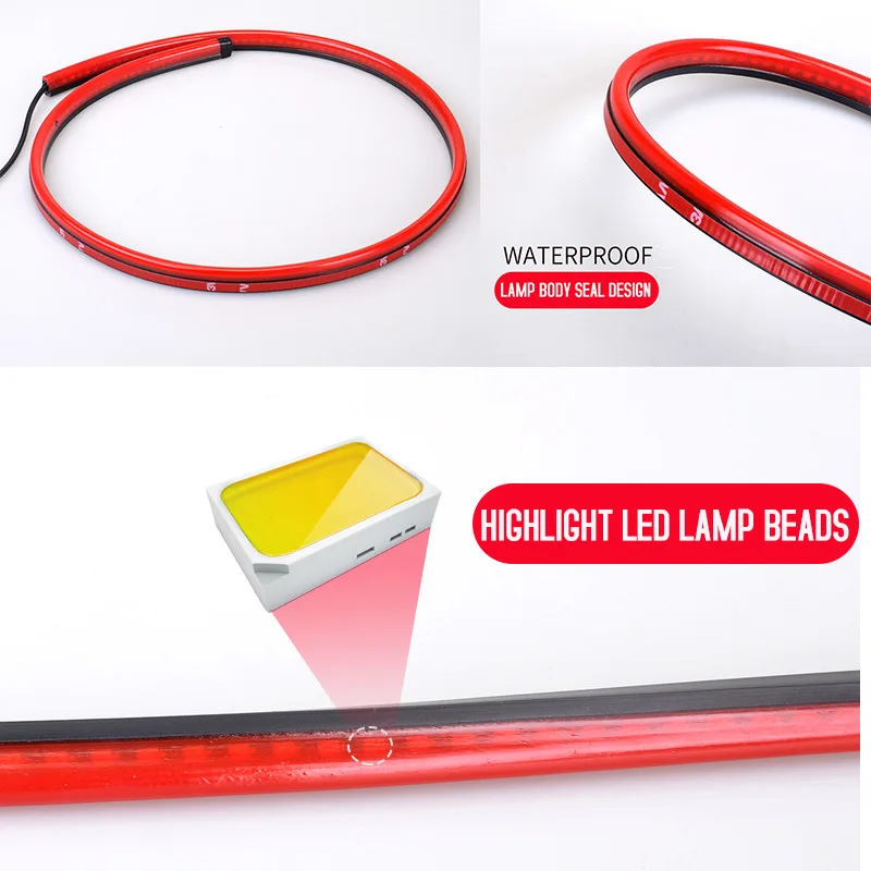 High-mounted brake light with multiple modes, anti-tailgating flashing light, A7 taillight modification