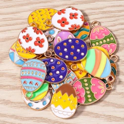 10pcs Colorful Cartoon Animal Charms for Jewelry Making Rabbit Dinosaur Easter Egg Charms Pendants for DIY Necklaces Earrings