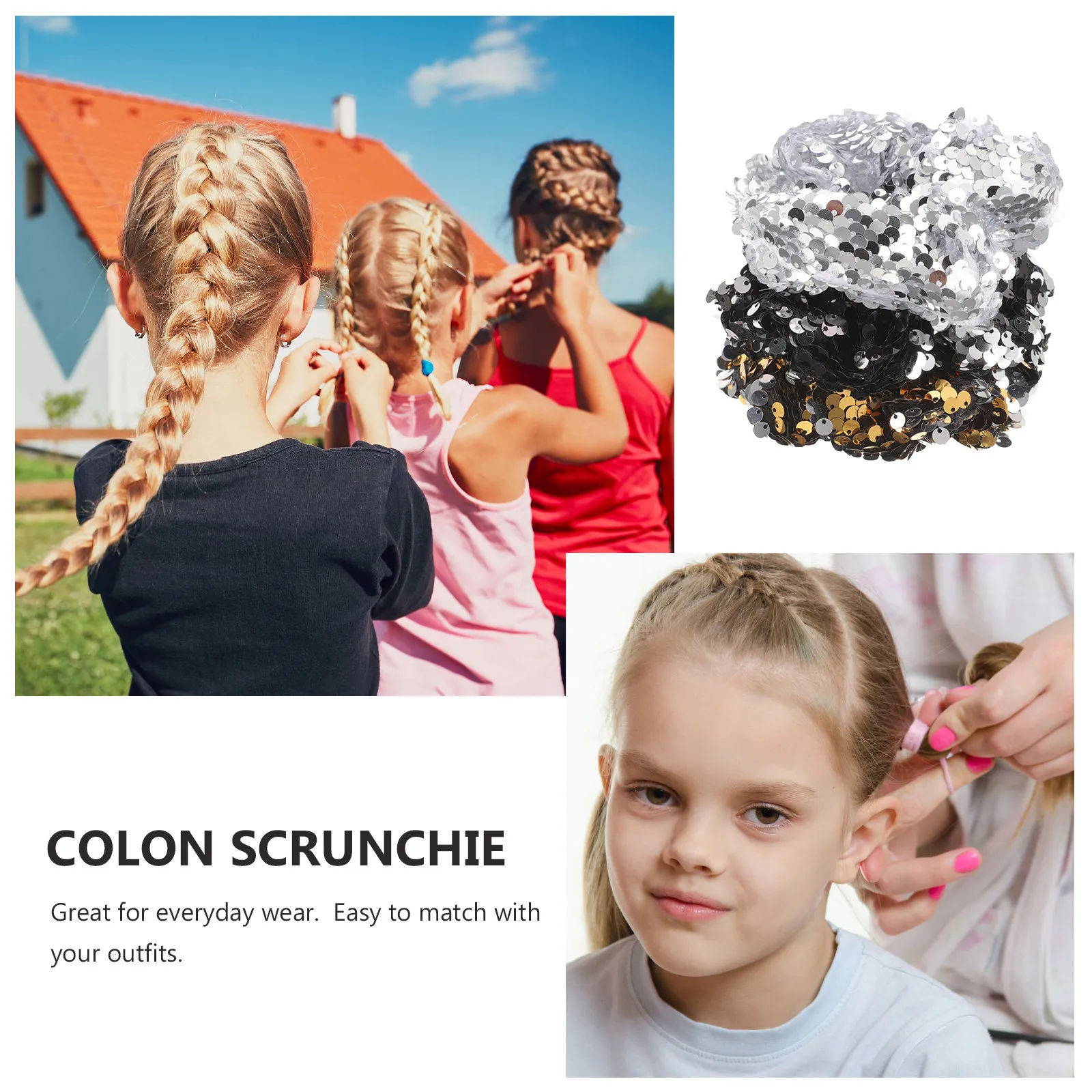 

Набор из 3 милых декоративных резинок для волос: яркие, забавные, эластичные аксессуары