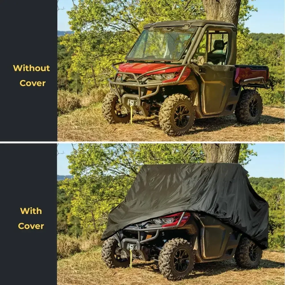 KEMiMOTO Universal UTV Storage Cover for Can Am Maverick Compatible with Polaris Ranger RZR for Arctic Cat 2017-2021 210D Black