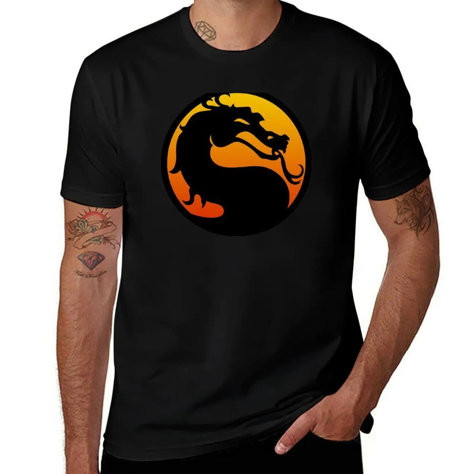 Mortal Kombat Dragon T-Shirt Streetwear Print Tee Shirt