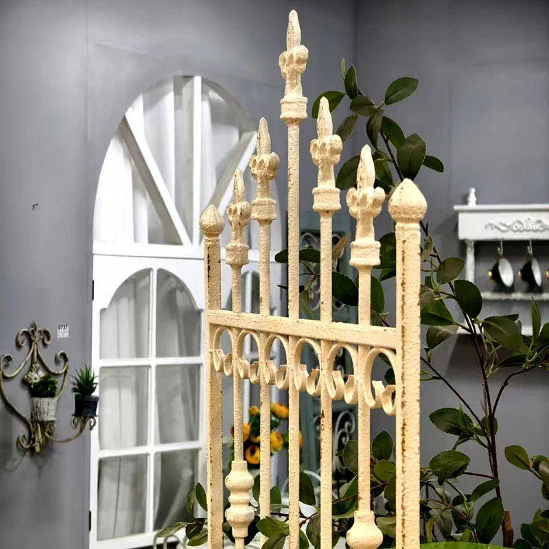 

JCX французский ретро старый кованый железный копье подставка для цветов восхождение виноградная лоза рамка забор экран для забора балкон сад продуктовый сад