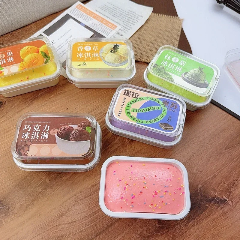Tiramisu-Eiscreme-Kuchen-Quetschspielzeug, langsam zurückfederndes Quetsch-Fidget-Spielzeug, Stressabbau-Anti-Angst-Desktop-Entspannungs-Geschenk – Detail 3