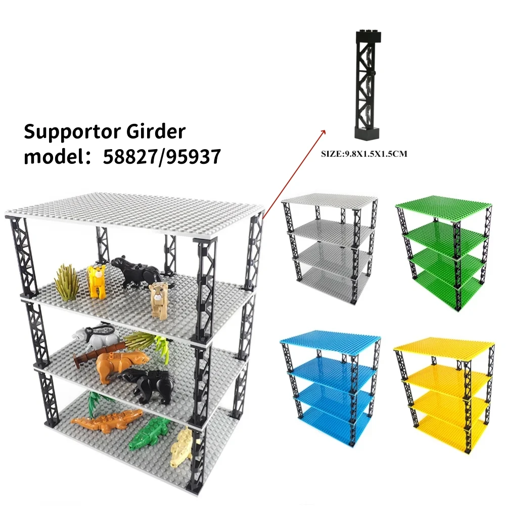 MOC City Building Blocks Train Car Support Girder Bracket Column Beam 2x2x10 Bricks Toys Compatible Technical Parts 95347 58827