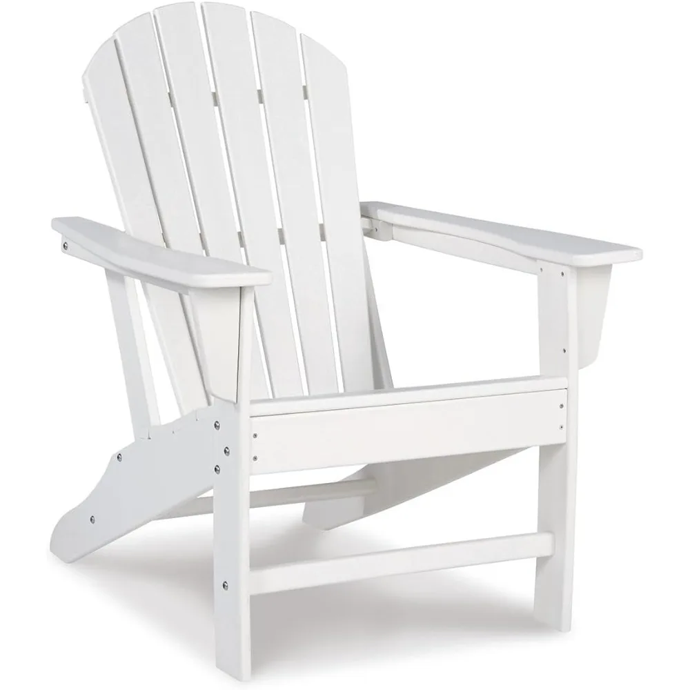 Weather-Resistant HDPE Adirondack Chair for Outdoor Patio and Garden, White