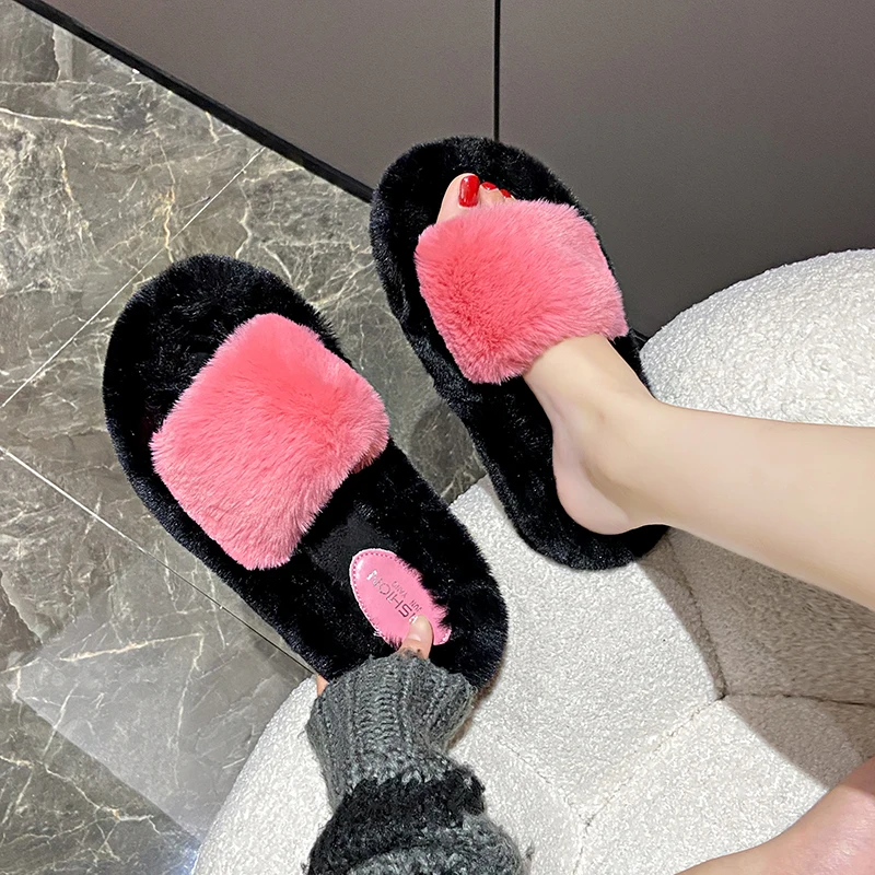 New Winter Women\'s Cotton Slippers Outdoor Indoor Home Non-slip Shoes Plush Warm Cotton Shoes Women\'s Bedroom Flat Warm Slippers