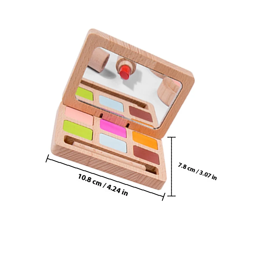 Fingir brinquedos de maquiagem para crianças meninas 1 conjunto kit de beleza de madeira conjunto de cosméticos das crianças presente de aniversário brinquedo de aprendizagem