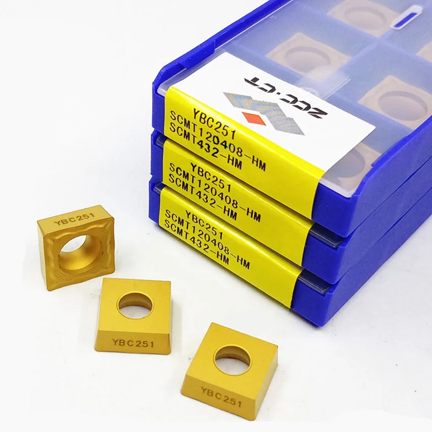 SCMT120404-HM YBC251/SCMT120408-HM YBC251/SCMT120412-HM YBC251 SCMT431 SCMT432 SCMT433 ZCC.CT CNC carbide inserts 10pcs/box