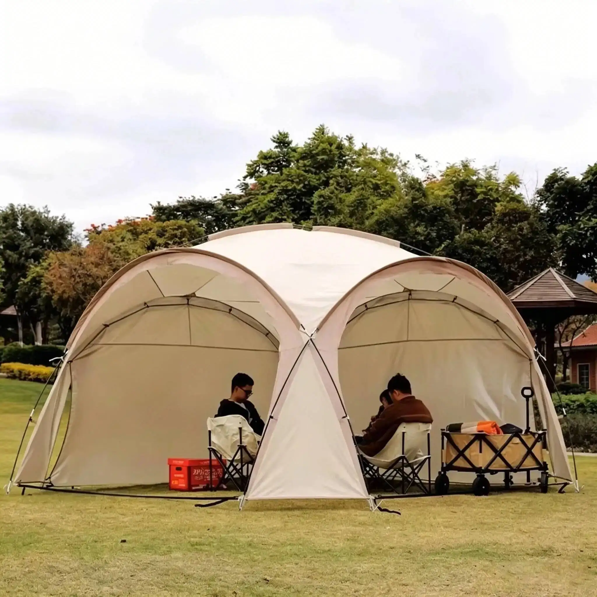 Lightweight Rainproof Sunproof Pavilion Awnings Outdoor Camping Portable Tent Folding Dome Large Canopy Creative Patio Pergola