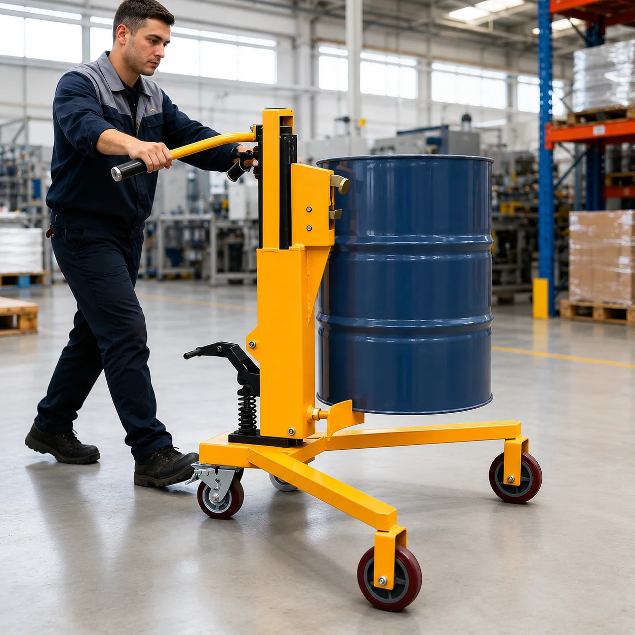 350kg Hydraulic Oil Drum Handler Manual Hydraulic Drum Handler For 200L 55 Gallon Oil Drum Lifting And Transport