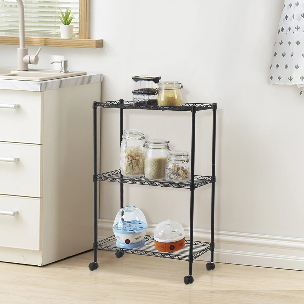 Chrome 3-Tier Shelving All-Purpose Utility Cart