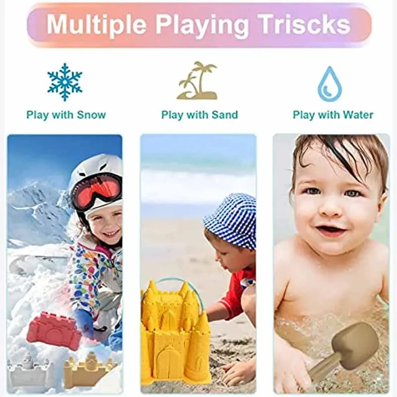 14PCS Beach Toy Set Creative Children's Pyramid Castle Sand Mold Fun Outdoor Game Beach Accessories Sand Play Tools