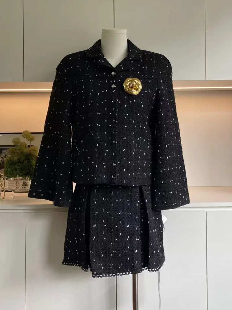 

High Quality French Small Fragrance Two Piece Set For Women Jacket Coat + Dress Suits Female Vintage 2 Piece Sets Women Outfit