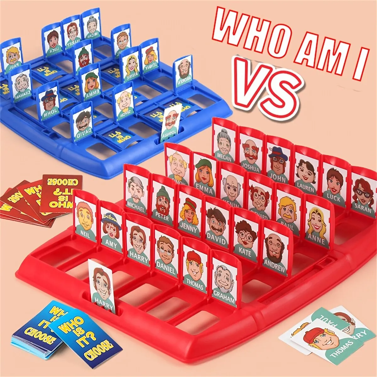 Juego de rompecabezas de Guess Who I Am, bandeja portátil interactiva para dos personas, juego de mesa de rompecabezas adecuado para niños