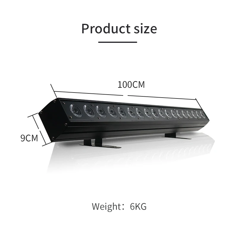 Led Bar DMX 18x18W RGBWA UV 6 in 1 Wall Wash Light Strip DMX Line Bar Light Indoor Flow Lighting Effect