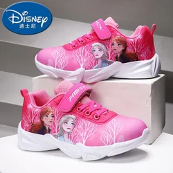 Disney Sport Shoes Frozen Elsa Anna Tennis Shoes Girls Casual Sneakers Anime Movie Elsa Princess Basket Shoes Size 25-32