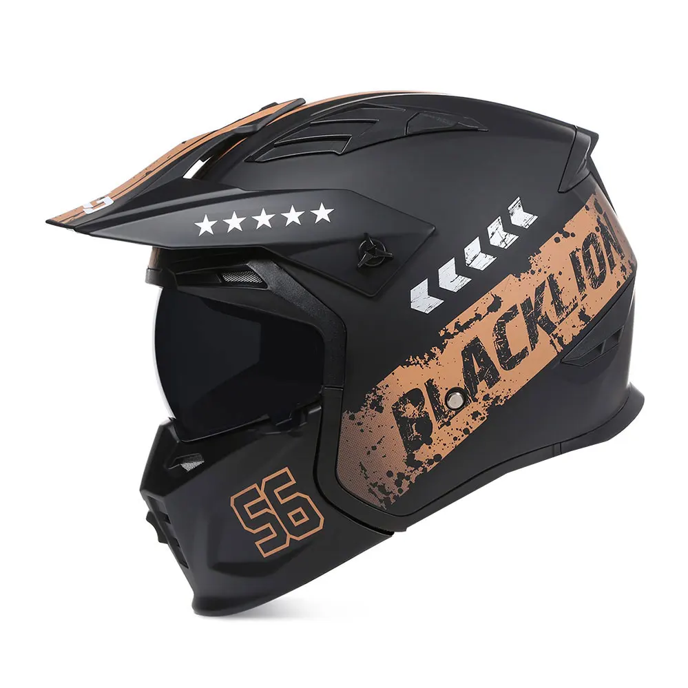 Casco de motocicleta de cara completa de carreras de seguridad, Capacete deportivo para descenso para las cuatro estaciones, cara abierta extraíble para barbilla, Casco aprobado por DOT ECE