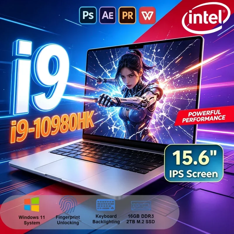2026 Premium Deal 15.6 Inch 120Hz IPS FHD Notebook Intel i9-10980HK 16/32GB 2TB SSD Win11 Portable Business PC