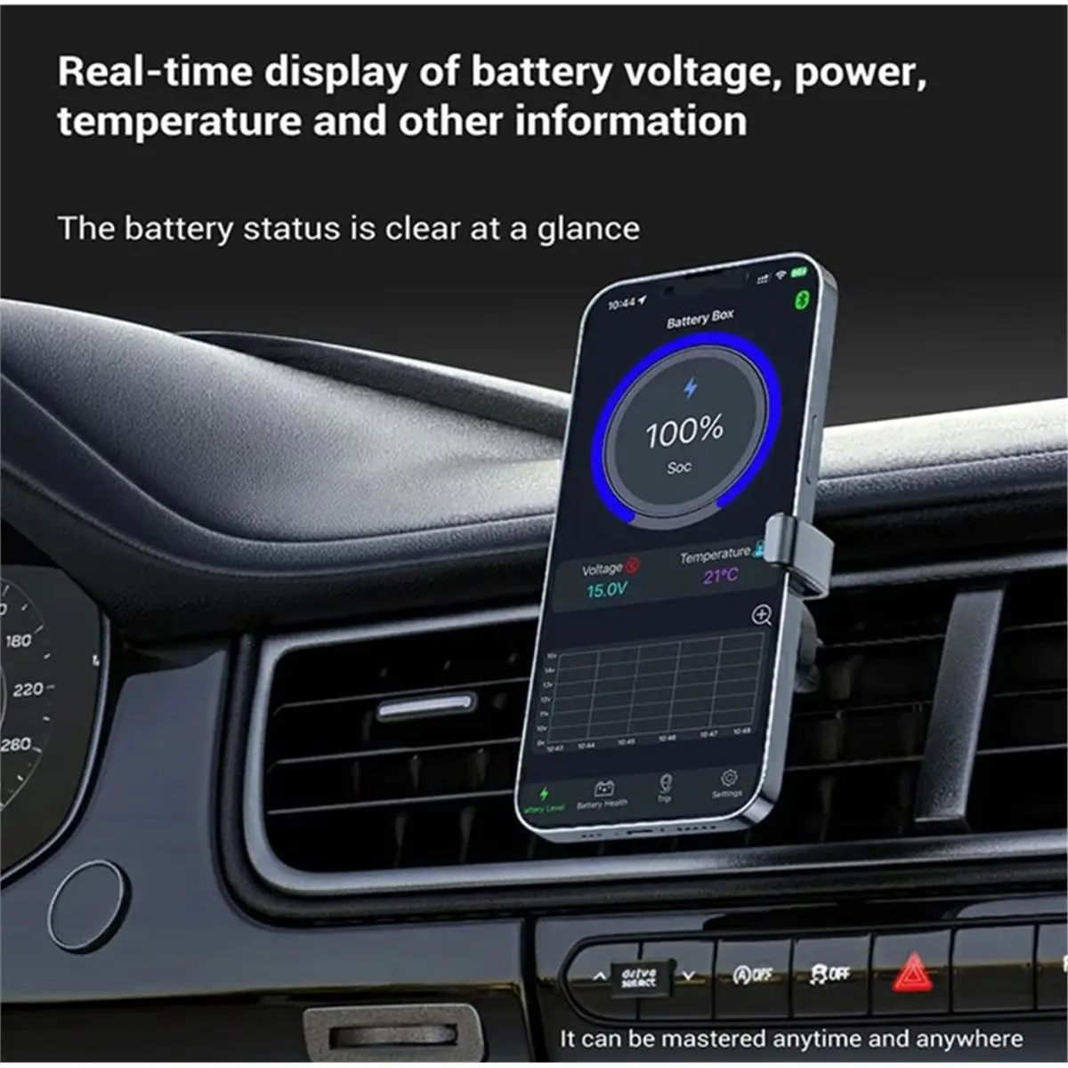 

A73T 12V Battery Monitor for Lead-Acid Vehicle, Bluetooth Connect, 1mA Testing Current & 9-17V Voltage Range