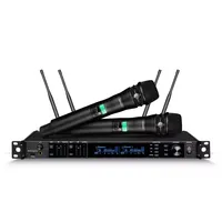 Professional 2 Channel UHF True Diversity Wireless Microphone System For Stage Performance