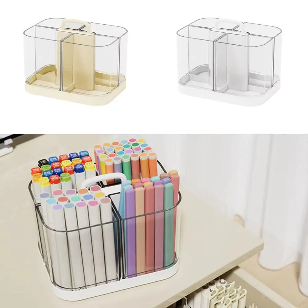 4-grid Divided Marker Pen Holder Detachable Large Capacity Desktop Storage Box Multifunctional High Quality Desktop Organizer