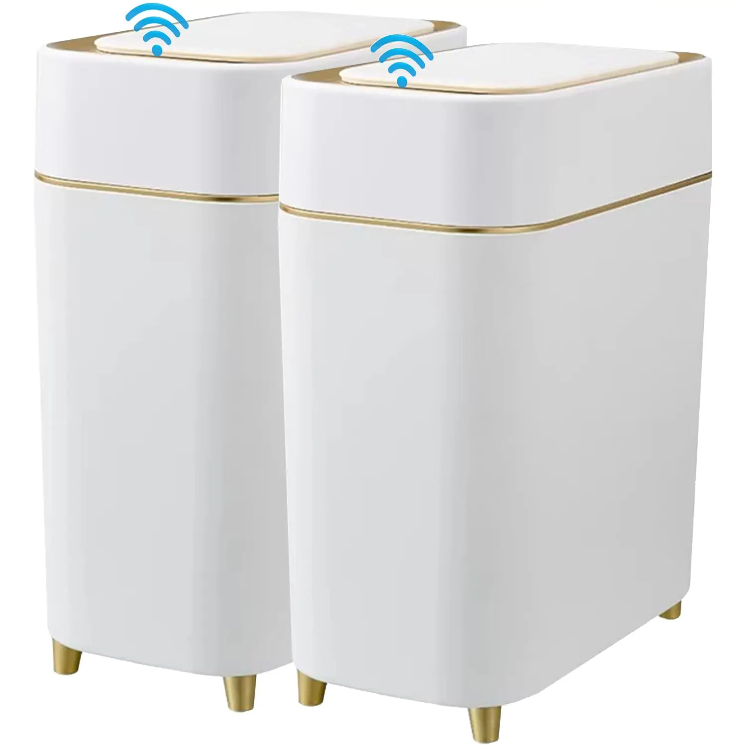 

Yatmung 2-Pack - Automatic Compact Trash Can with Touchless Lid Smart Garbage Can - Waste Basket for Bathroom, Bedroom, Laundry