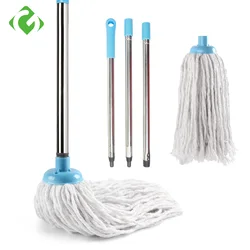 GUANYAO Cotton thread  Mops  Stainless steel Handle Manually Dehydration Mops Circular Household Cleaning mops floor cleaning