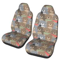 Cute teddy bear  2pcs Print Car Seat Covers for Women and Men, Universal Auto Front Seat Protector Fits for Car, SUV Sedan,