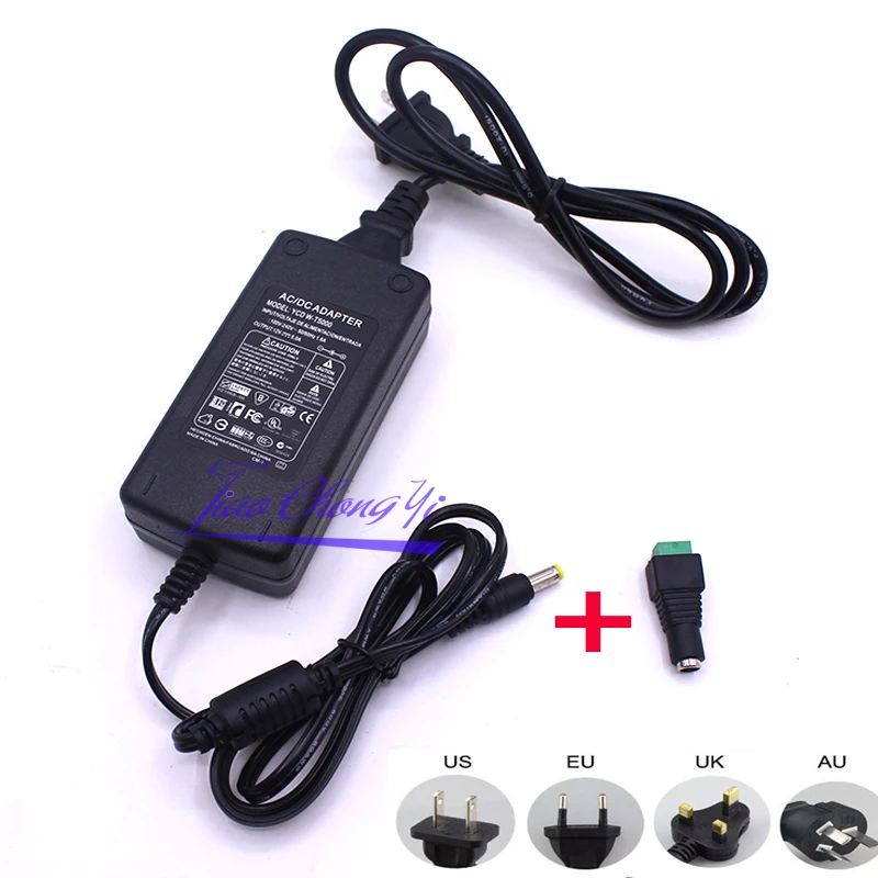 

12 В 5 А 5 А 60 Вт постоянного тока ЕС/США Великобритания AU светодиодный адаптер питания трансформатор для светодиодных лент