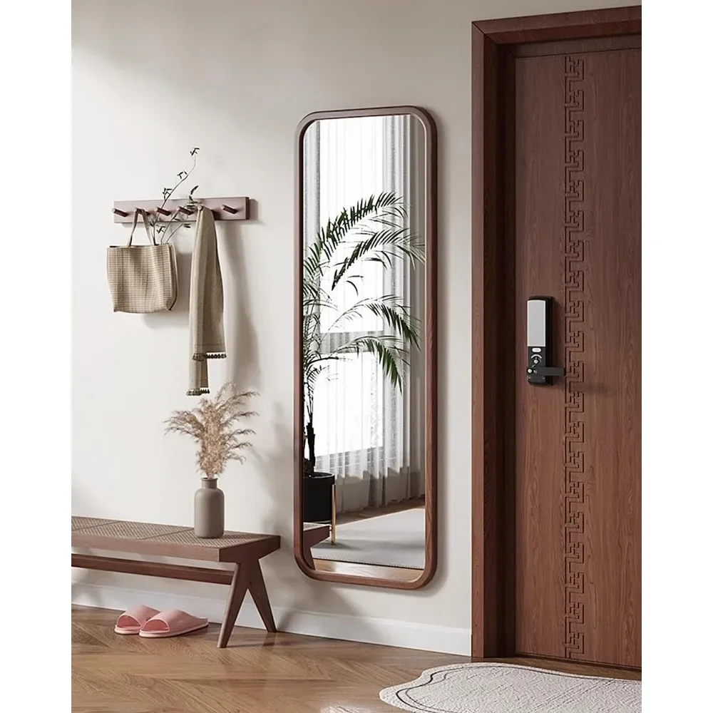 63"x18" Full Length Mirror, Floor Mirror, Rounded Corner Full Length Mirror With Stand, Standing Mirror, Full Body Mirror|